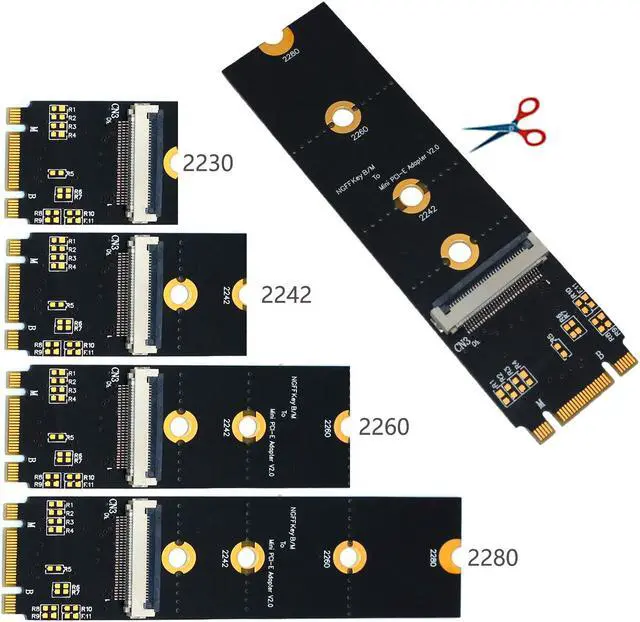 Alt view image 6 of 6 - M.2 Wifi Adapter M.2 NGFF Key B+M to Mini PCI-E Wifi Network Card M.2 to Mini PCI Express Wifi Bluetooth Adapter with FFC Cables