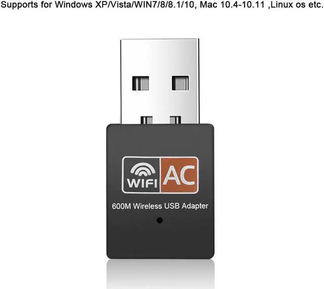 Alt view image 5 of 6 - 5G Dual Band 600M Mini Wireless WI FI LAN USB WiFi 802.11ac/b/g/n Adapter For PC Laptops
