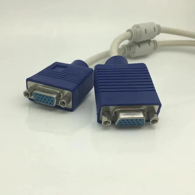 Alt view image 2 of 6 - VGA 15 Pin PC SVGA Male to 2 Dual Double Female Monitor Y Adapter Splitter Cable 20cm Vga Male to Vga female Wholesale  computer