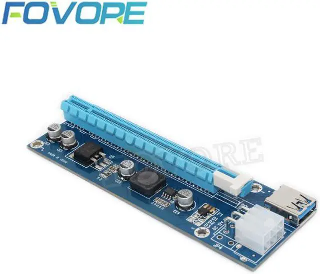 Alt view image 4 of 6 - PCIE Riser PCI-E 1X to 16X Riser Card 60CM USB 3.0 PCI Express SATA to 6Pin Power Cable for BTC Bitcoin Mining Antminer Miner
