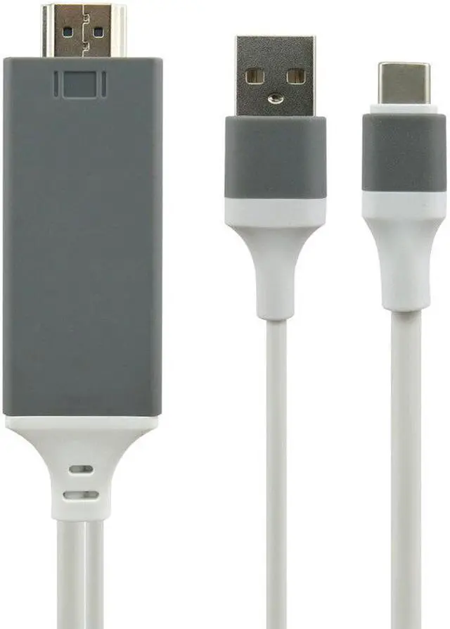 Alt view image 5 of 6 - 2 in 1 USB-C Type C To HDMI-compatible Cable 4K*2K HD Video Audio Charging Adapter For Samsung Galaxy Note 8 LG G6 G5 V20