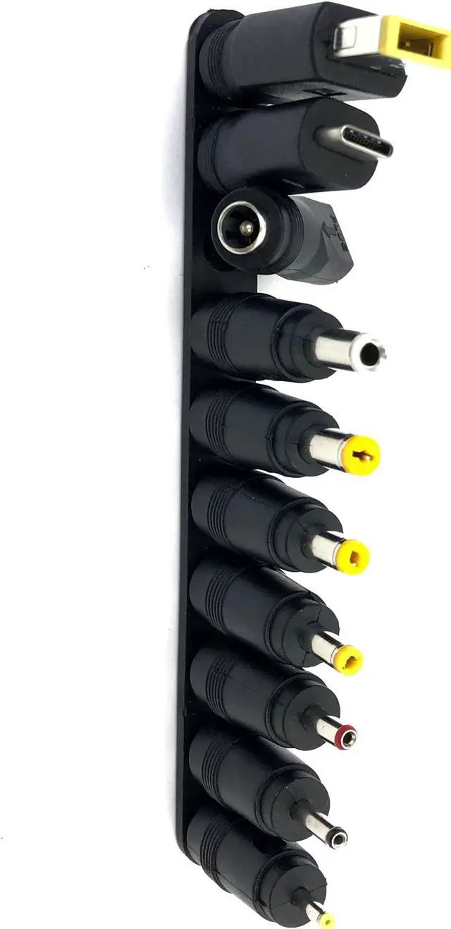 Alt view image 3 of 3 - 10 in 1 5.5X 2.1 MM DC power jack female plug adapter Connectors to 6.3 6.0 5.5 4.8 4.0 3.5 2.5 2.1 1.7 1.35 Male Tips adaptor
