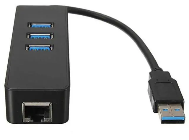 Alt view image 5 of 5 - USB 3.0 1000Mbps Gigabit Ethernet Adapter USB to RJ45 Lan Network Card 3 Port USB3.0 Hub for Windows 7/8/10/Vista/XP MacOS PC