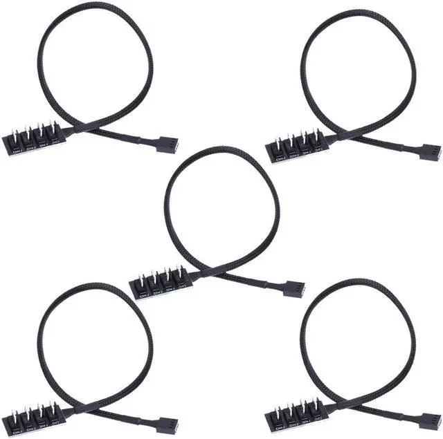 Main image of 4-Port PC PWM Cooling Fan Hub Cooling 4Pin Fan Splitter Cable 1 Female to 4 Male Compatible with 4pin PMW Fan Connector 2021