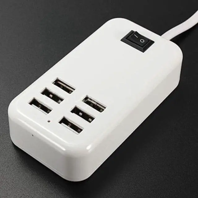 Alt view image 2 of 4 - est 6 Port Portable USB Hub Desktop Wall Charger AC Power Adapter EU Plug Slots Charging Extension Socket Outlet With Switch