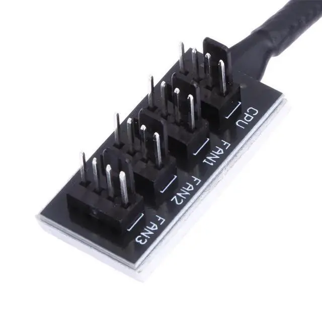 Alt view image 2 of 6 - 4-Port PC PWM Cooling Fan Hub Cooling 4Pin Fan Splitter Cable 1 Female to 4 Male Compatible with 4pin PMW Fan Connector 2021