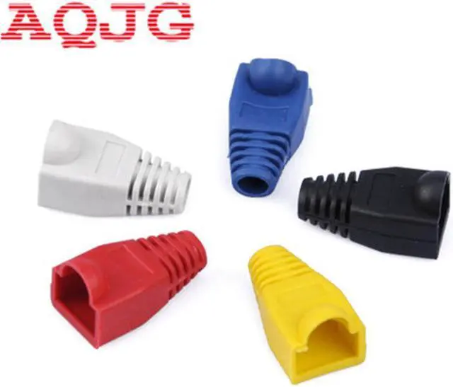 Alt view image 2 of 4 - 100pcs Soft Plastic Ethernet RJ45 Cable Connector Boots Plug Cover Random Color  RJ45 Cat6 Cat5E Plugs Ethernet Network