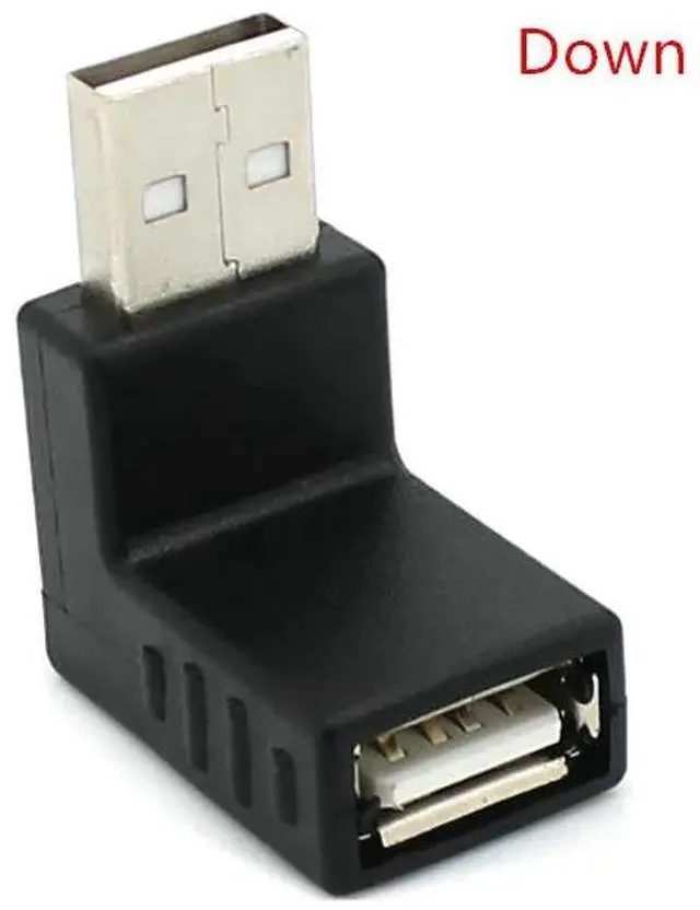 Alt view image 2 of 5 - 90 degree USB 2.0 A male to female Left and right angled adapter USB 2.0 AM/AF Connector for laptop PC Computer Black