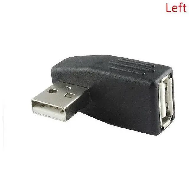 Alt view image 3 of 5 - 90 degree USB 2.0 A male to female Left and right angled adapter USB 2.0 AM/AF Connector for laptop PC Computer Black
