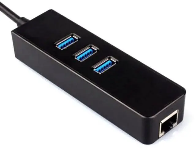 Alt view image 2 of 5 - USB 3.0 1000Mbps Gigabit Ethernet Adapter USB to RJ45 Lan Network Card 3 Port USB3.0 Hub for Windows 7/8/10/Vista/XP MacOS PC