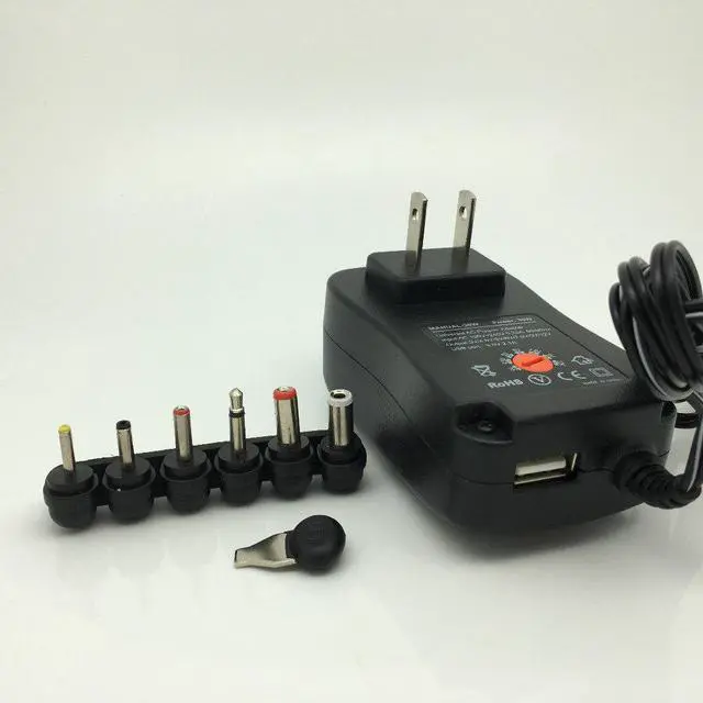 Main image of 1PCS 30W Universal AC Wall Plug in Power Adapter 3v 4.5v 5v 6v 7.5v 9v 12v 2.5A charger with 6pieces tip Switching power supply