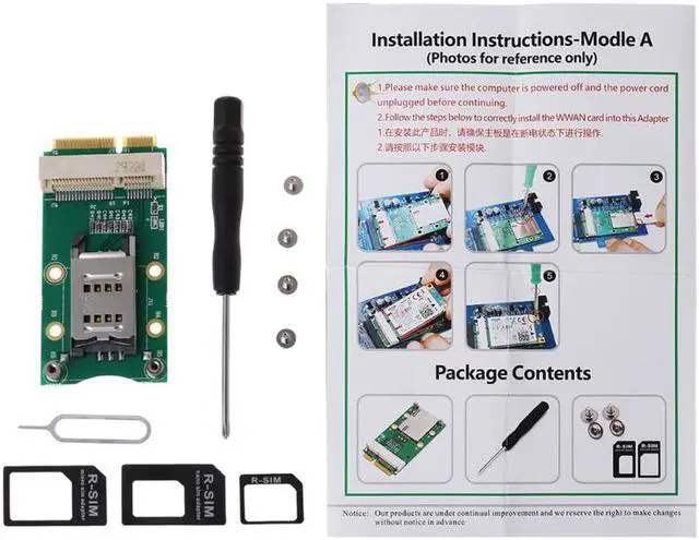 Main image of Mini PCI-E Adapter with SIM Card Slot for 3G/4G WWAN LTE GPS Card Mini PCI-e Adapter