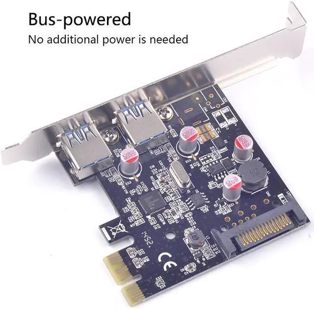 Alt view image 2 of 6 - USB3.0 PCI express Adapter PCI express to USB 3.0 2 ports Adapter Expansion Card USB 3 0 to PCI-e Converter NEC chip