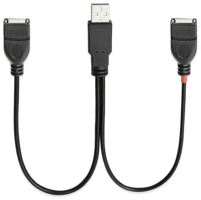 Alt view image 6 of 6 - USB 2.0 A Male to Dual USB Female Data Hub USB Splitter Cable USB Charging Power Adapter Cable Extension for Laptop