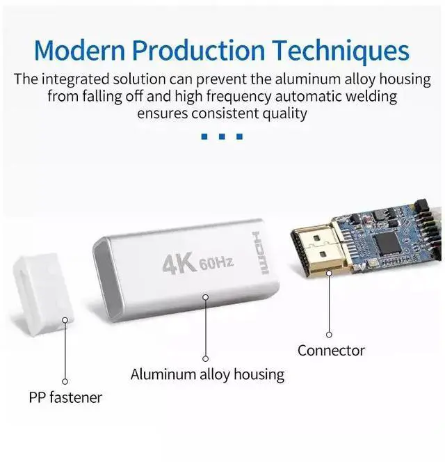 Alt view image 5 of 6 - 4K 60Hz USB-C USB 3.1 Type C to HDMI-compatible  Cable adapter with aluminum shell