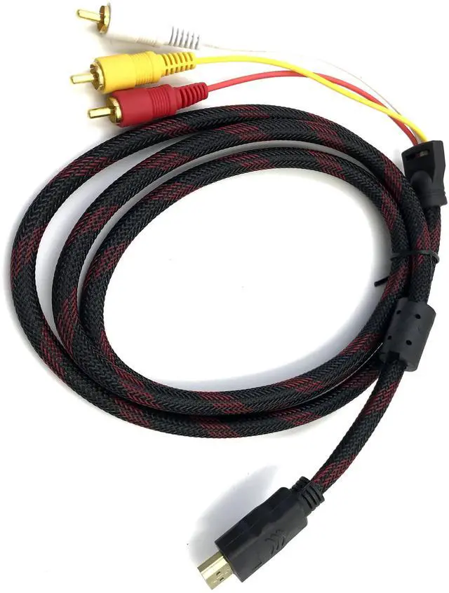 Alt view image 4 of 5 - High Qulity 1.5m Hdmi Male To 3 Rca Video Audio Av Cable Cord Adapter For Tv Hdtv Dvd 1080p High Definition Video Output