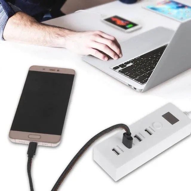 Alt view image 2 of 6 - USB 4 Port Multifunction Charger Quick Charging 5V 2A Extension Socket EU US plug for phone tablet computers