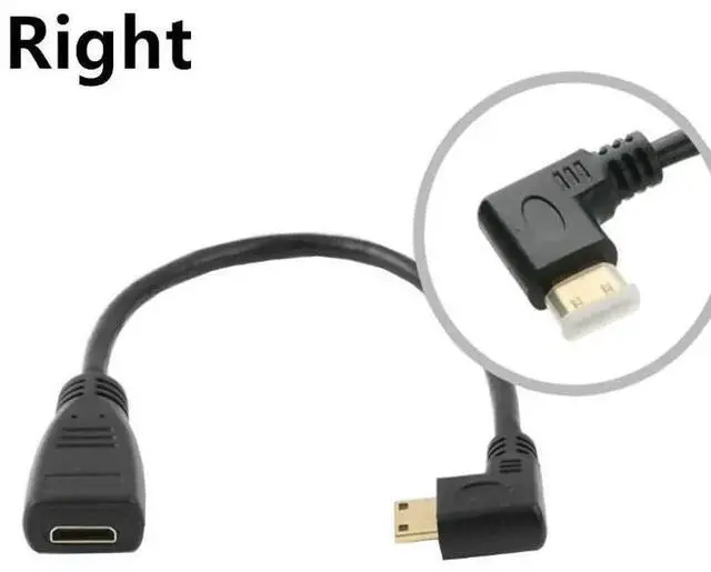 Alt view image 4 of 5 - 90 Degree Mini HDMI-compatible  Male to  Female Converter Adapter HDMI-compatible  1.4 Extension AV Cable