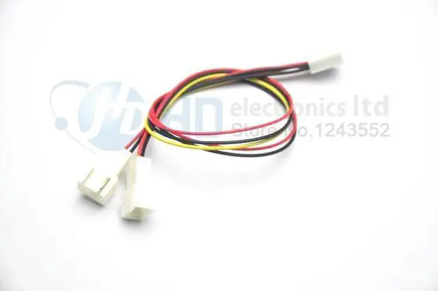 Alt view image 2 of 2 - 10pcs Lot 12V 3 Pin PC Fan Power Y Cable Splitter Extension Cable Wire