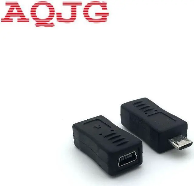 Main image of Black Micro USB male to Mini USB Female Adapter Converter Adaptor Promotion! Rotating car audio usb Charger adapter
