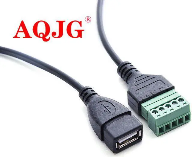 Alt view image 3 of 4 - USB female screw terminal wiring usb2.0 female seat solderless plug data signal transmission charging adapter cable