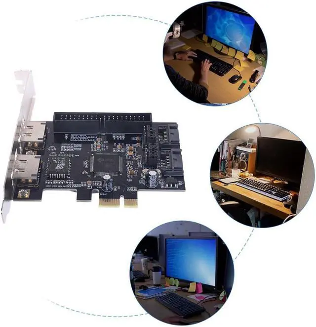Alt view image 6 of 6 - PCI To SATA Controller PCI To Ide PCI-E To 2sata IDE Jmb363 Disk Array Card Express Expansion Card Adapter