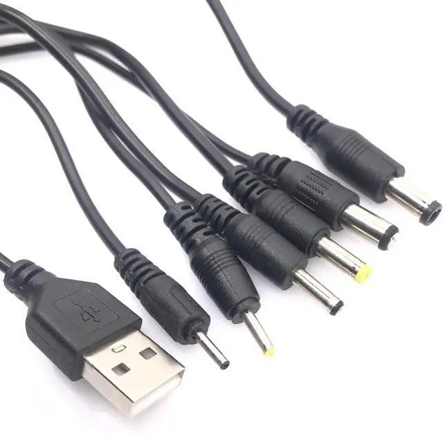 Alt view image 6 of 6 - USB A Male to DC 2.0 0.6 2.5 3.5 1.35 4.0 1.7 5.5 2.1 5.5 2.5mm Power supply Plug Jack type A extension cable connector cords