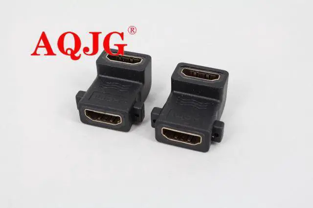 Alt view image 2 of 3 - 10pcs 90 Degree Right Angle HDMI Female to Female Coupler Adapter Converter L Shaped HDMI F/F Connector with Screw Lock