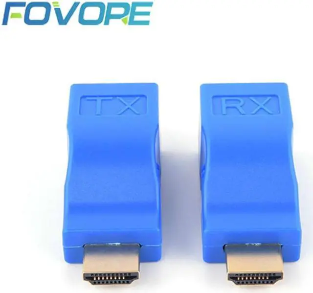 Main image of HDMI Extender 1080P RJ45 Ports LAN Network HDMI Extension up to 30m Over CAT5e/6 UTP LAN Ethernet Cable for HDTV Monitor 1 Pair