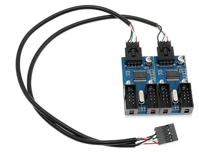 Alt view image 6 of 6 - 9Pin USB Header 1 To 4 Ports 9P male Extension Cable Desktop Motherboard 9-pin 1 To 4 Port Multiplier Card HUB Adapter