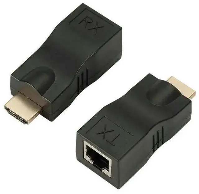 Alt view image 4 of 6 - HDMI  extender rj45 4K 3D HDMI 1.4 30M Extender to RJ45 Over Cat 5e/6 Network LAN Ethernet Adapter