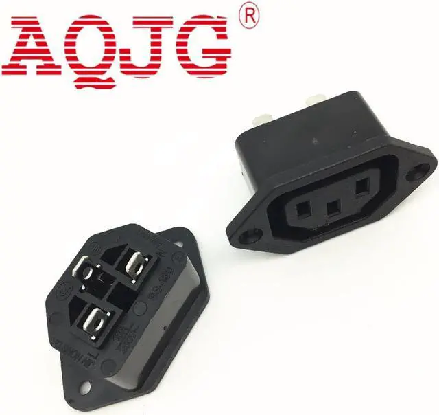 Alt view image 2 of 5 - Chassis Female 15A/250V 3PIN 05231 AC IEC C13 C14 Inline Socket Plug Adapter Mains Power Connector Power Supply Output Outlet