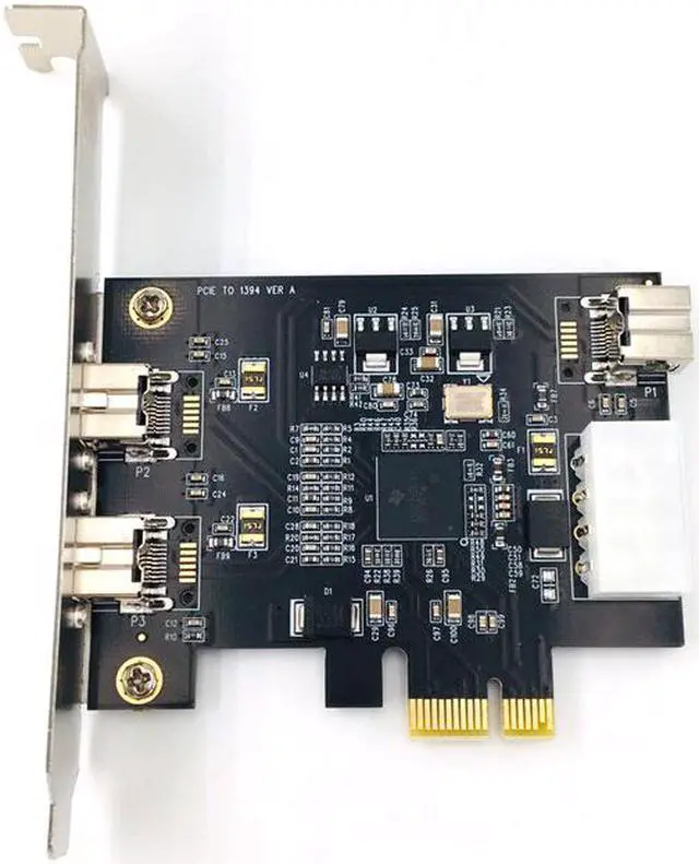 Alt view image 3 of 3 - PCIE Combo 3x 1394b Firewire Ports PCI-Express Controller Card, 1394 card TI Chipset,
