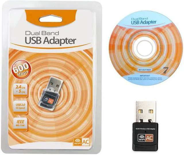 Alt view image 3 of 6 - 5G Dual Band 600M Mini Wireless WI FI LAN USB WiFi 802.11ac/b/g/n Adapter For PC Laptops
