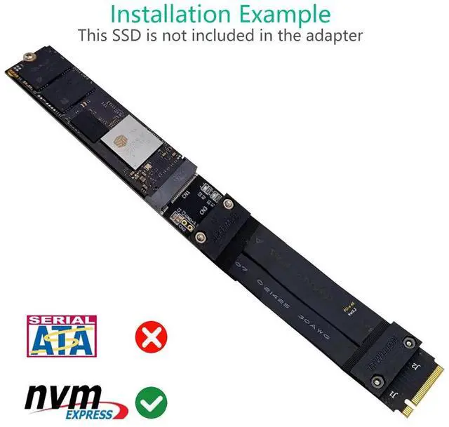Alt view image 5 of 6 - Riser Cable M.2 NVMe SSD Extension Cable Solid Drive Riser Card NGFF M.2 to KEY-M M2 Extender PCIe 3.0 X4 Full Speed Riser Cable