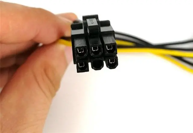 Alt view image 3 of 4 - 20cm Sata Power To 6 pin Graphics Power Supply Dual Sata Power Cord 15 pin Male M to PCI-e 6 Pin Female F Video Card Power Cable