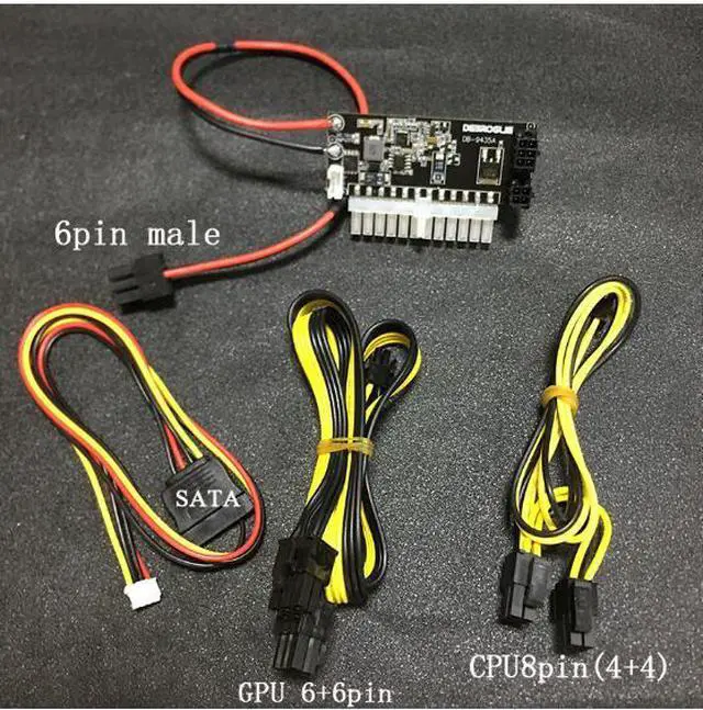 Alt view image 3 of 5 - PCI-E 6pin male Input DC 400W ATX-24pin Power Supply Module Swithc Pico PSU Mini ITX High DC-ATX power module ITX Z1