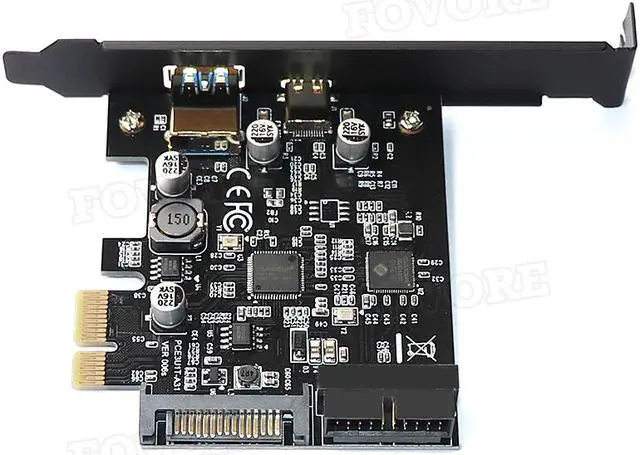 Alt view image 4 of 6 - Add On Cards USB Expansion Card PCIE Sata/Card PCIE USB Adapter USB3 PCIE USB 3.1 PCI-E USB-C 2.4A Computer Expansion Cards