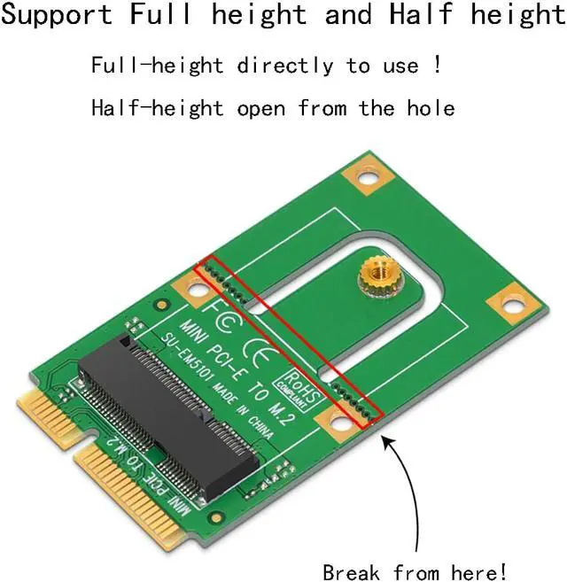 Alt view image 2 of 6 - Mini PCI-E to M.2 Adapter Converter Expansion Card M.2 NGFF Key E Interface For M.2 Wireless Bluetooth WiFi Module for Laptop PC