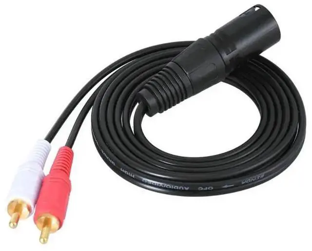 Alt view image 6 of 6 - Audio RCA Cable 2RCA Male to XLR 3 Pin Male Female Cannon Amplifier Mixing Plug AV Cable  XLR to Dual RCA Cable 1.5M
