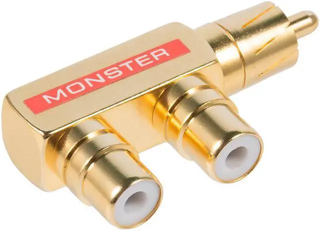Alt view image 3 of 5 - 10pcs  Gold Plated AV Audio Splitter Plug RCA Adapter 1 Male to 2 Female Connector