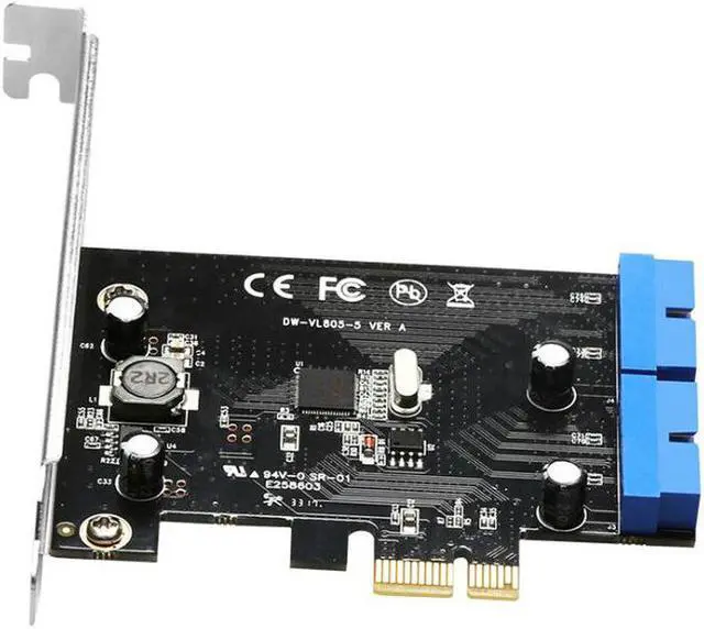 Alt view image 3 of 6 - Super Speed  PCIE to  USB 3.0 Expansion Card With Dual  20pin motherboard Connector PCI express  adapter For Desktop PC