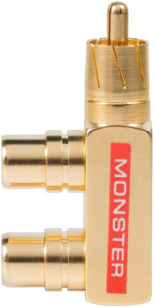Alt view image 5 of 5 - 10pcs  Gold Plated AV Audio Splitter Plug RCA Adapter 1 Male to 2 Female Connector