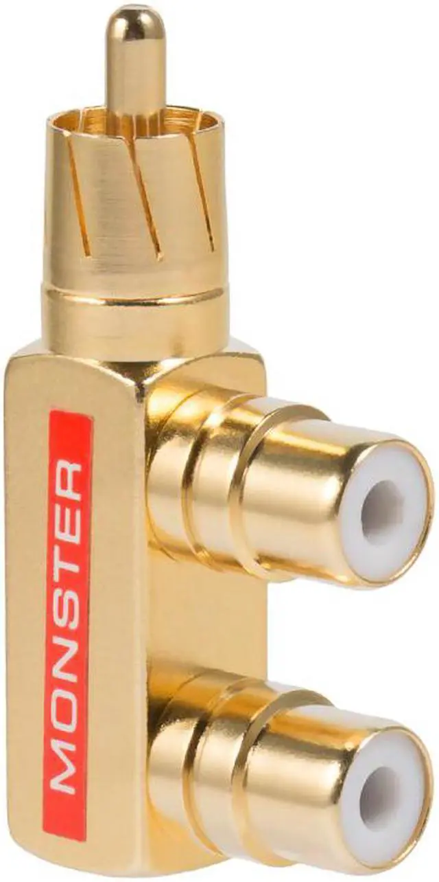 Alt view image 4 of 5 - 10pcs  Gold Plated AV Audio Splitter Plug RCA Adapter 1 Male to 2 Female Connector