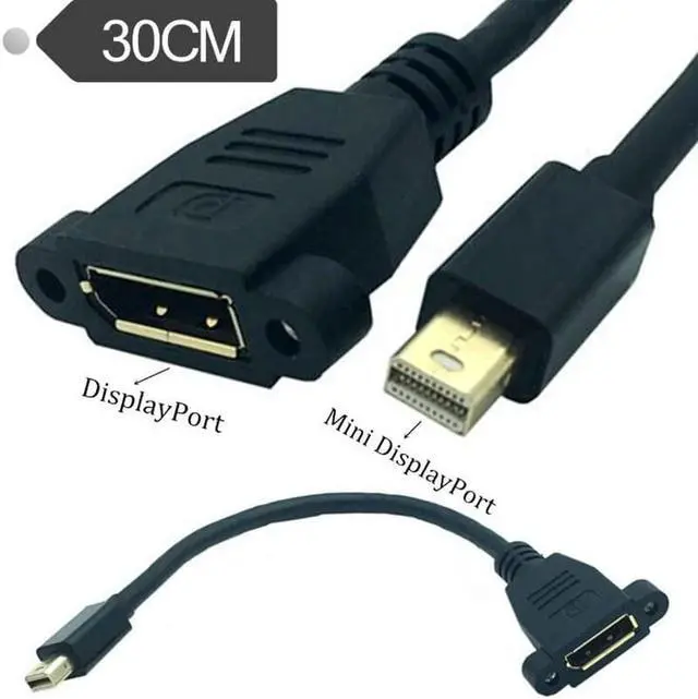 Alt view image 2 of 6 - Cable Mini DisplayPort   to DP Female  Video Adapter Thunderbolt  with Socket Panel Mount