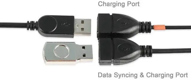 Alt view image 3 of 6 - USB 2.0 A Male to Dual USB Female Data Hub USB Splitter Cable USB Charging Power Adapter Cable Extension for Laptop