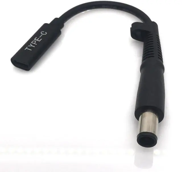 Alt view image 6 of 6 - 7.4x5.0 mm with Pin Jack to USB Type C PD Power Adapter Converter DC Plug Connector Cable Cord  for Hp Laptop Charger