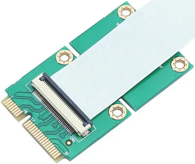 Alt view image 2 of 6 - Add On Cards Mini PCI-E to PCI Express 1X Adapter Riser Extension Cord Mini PCIE to PCIE X1 USB 2.0 Card Riser FFC Cable