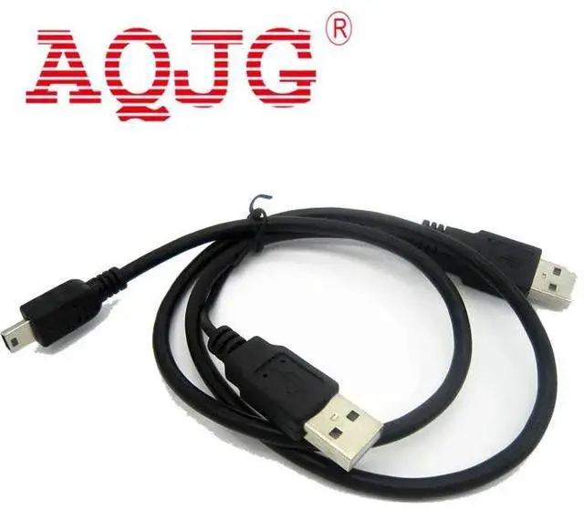 Main image of USB2.0 USB 2.0 double A Type 2A Male to Mini 5 Pin Male Y Cable 0.7m 70cm 2ft For 2.5" Mobile Hard Disk Drive HDD