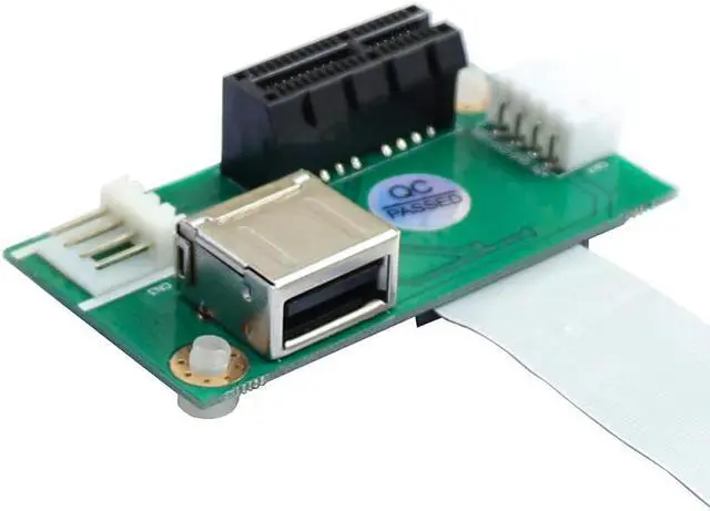 Alt view image 3 of 6 - Add On Cards Mini PCI-E to PCI Express 1X Adapter Riser Extension Cord Mini PCIE to PCIE X1 USB 2.0 Card Riser FFC Cable